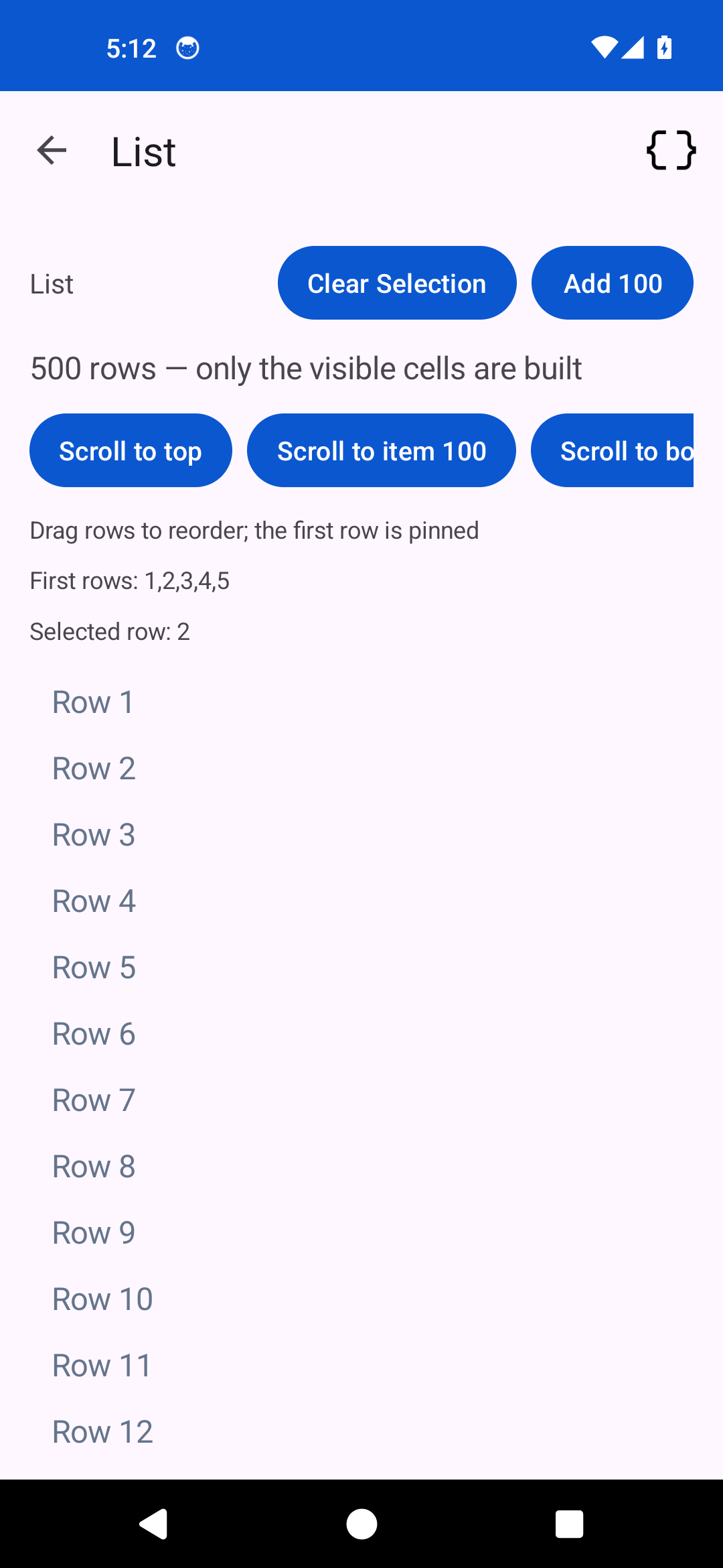 List, Android Android