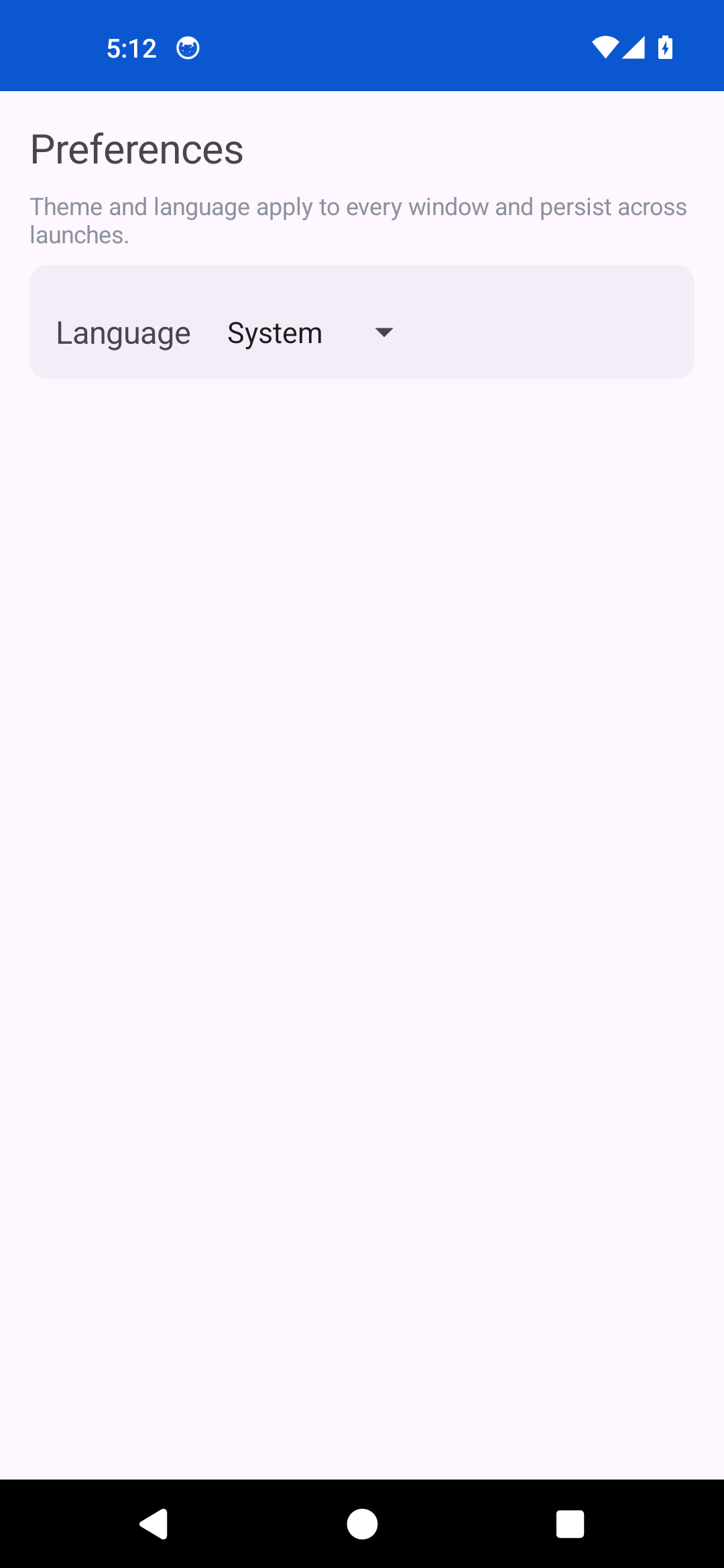 Menus & dialogs · preferences window, Android Android