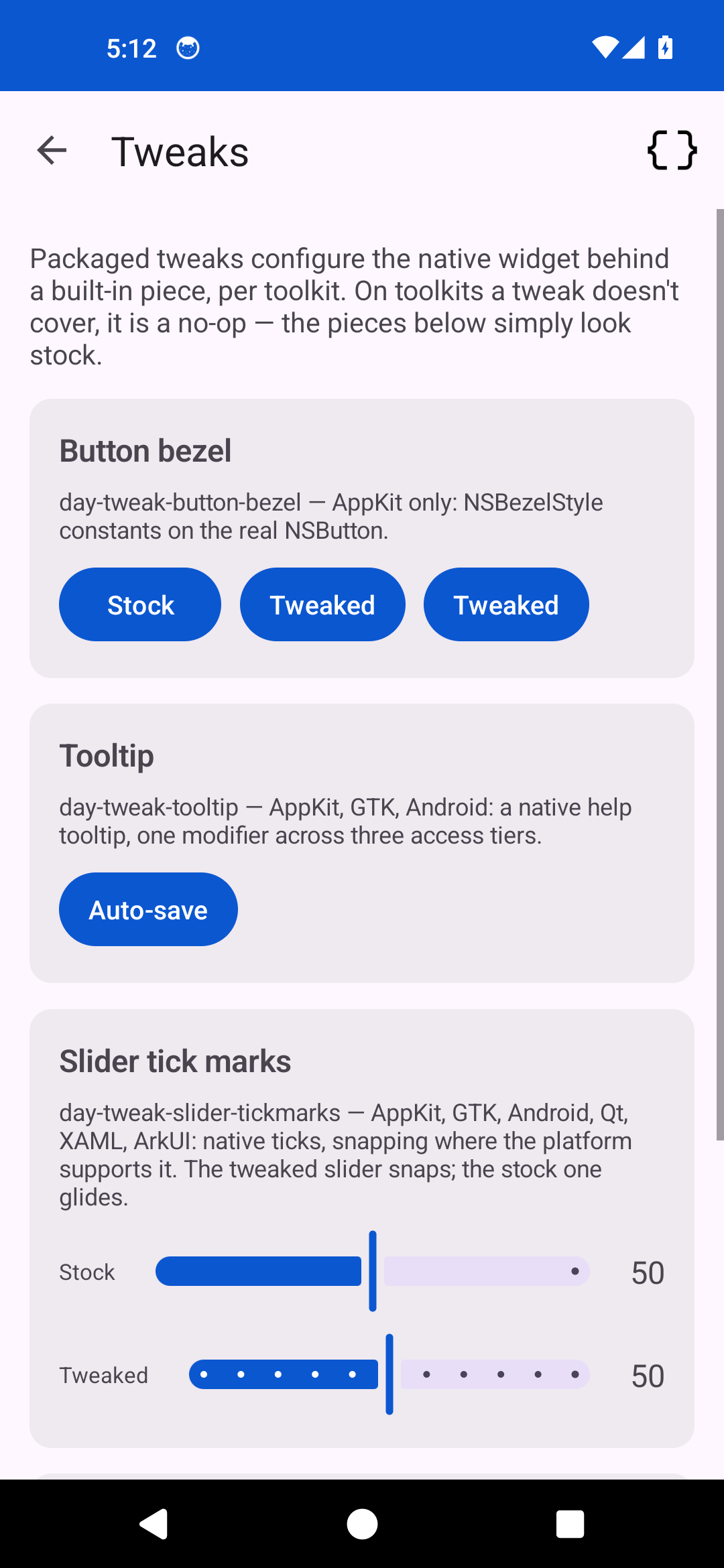 Tweaks, Android Android