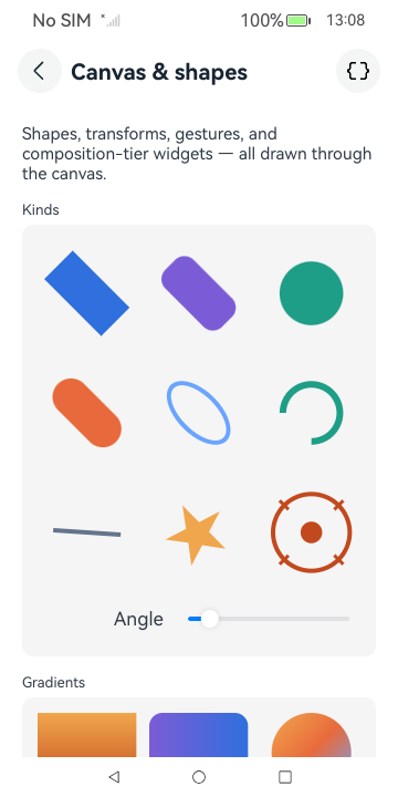 Canvas & shapes, HarmonyOS ArkUI