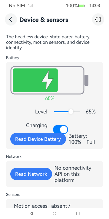 Device & sensors, HarmonyOS ArkUI