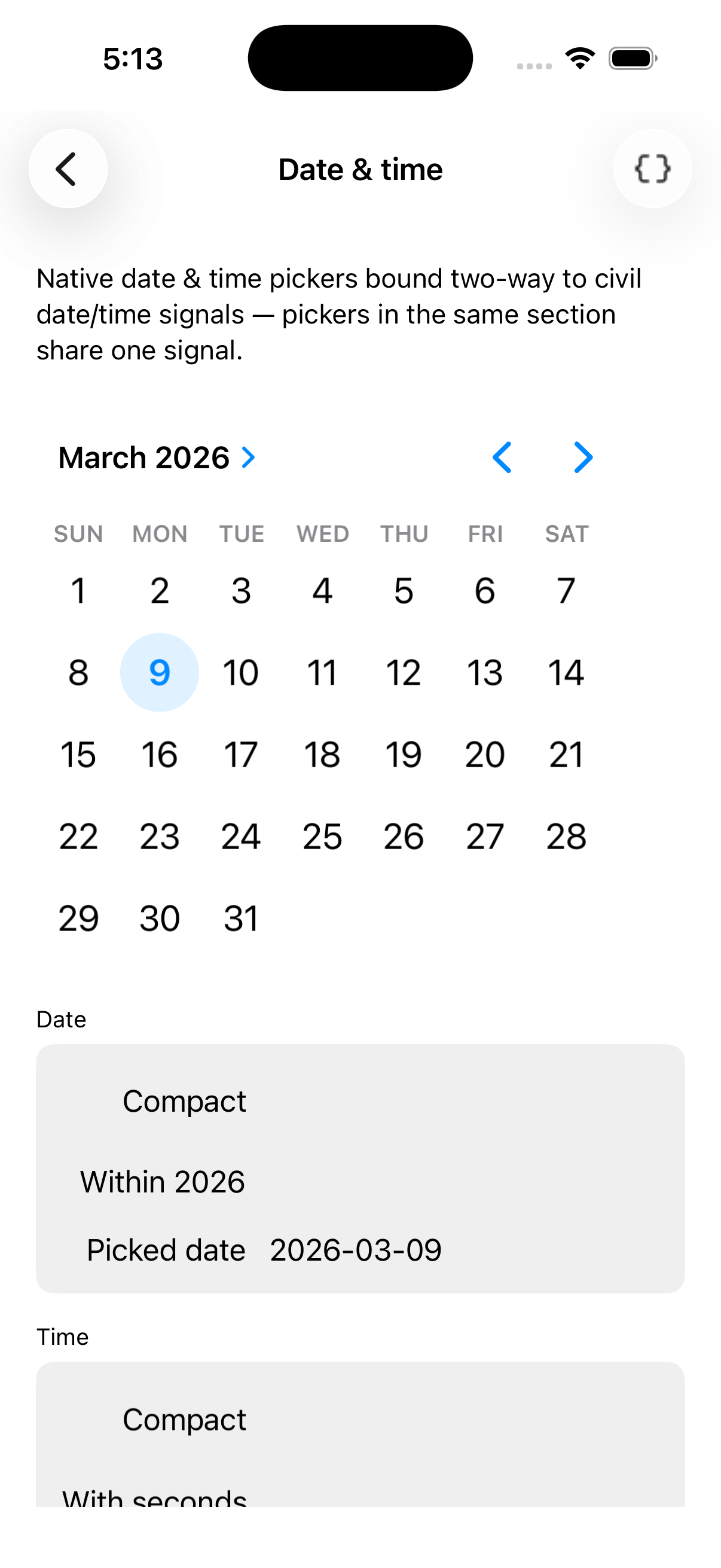 Date & time, iOS UIKit