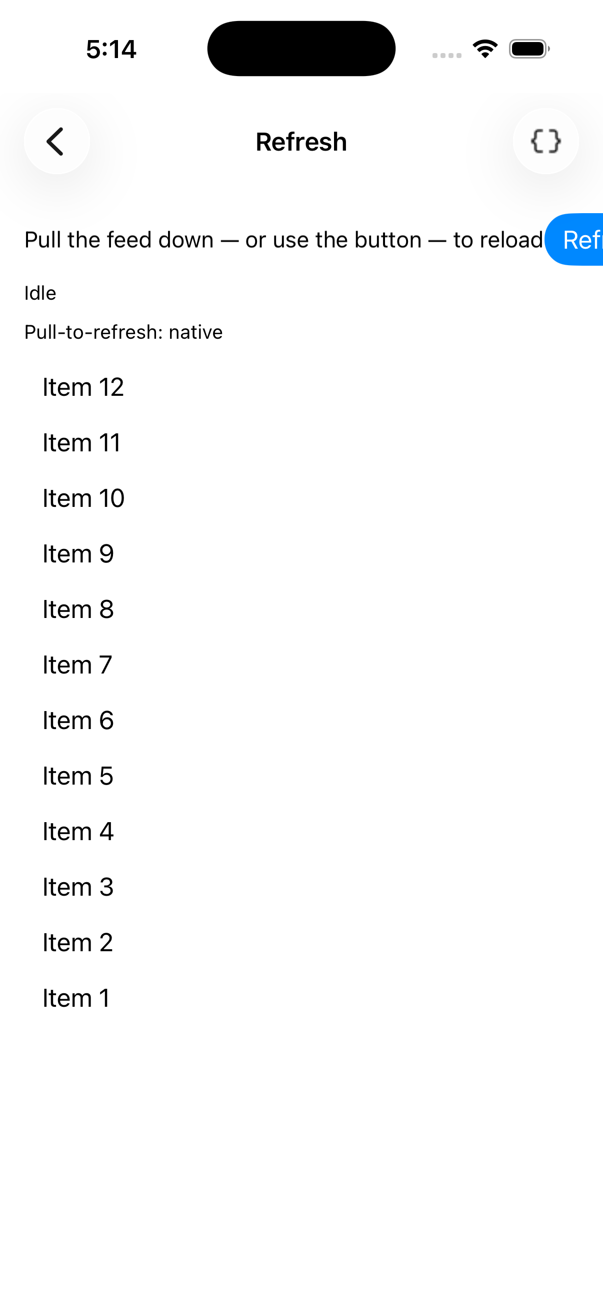 Refresh, iOS UIKit