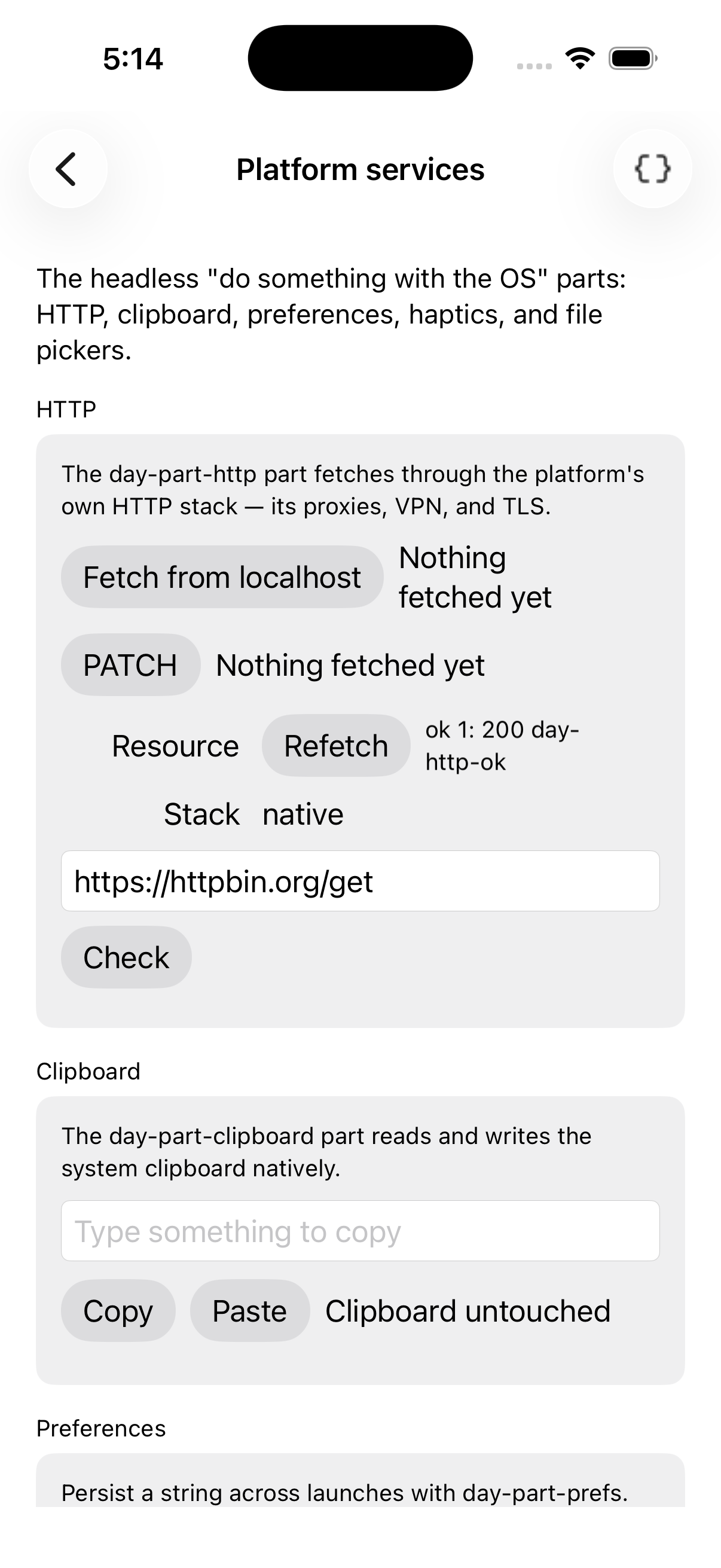 Platform services, iOS UIKit