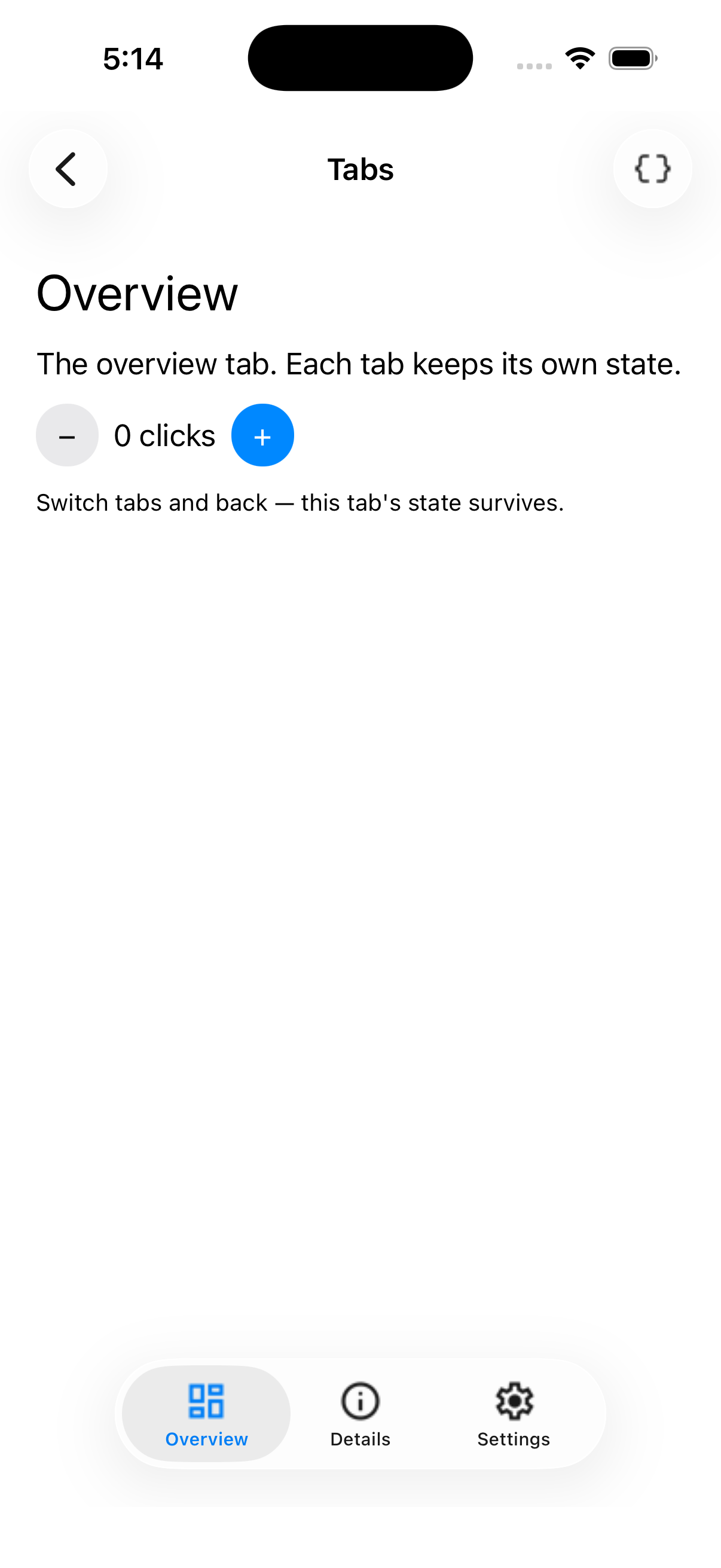 Tabs, iOS UIKit