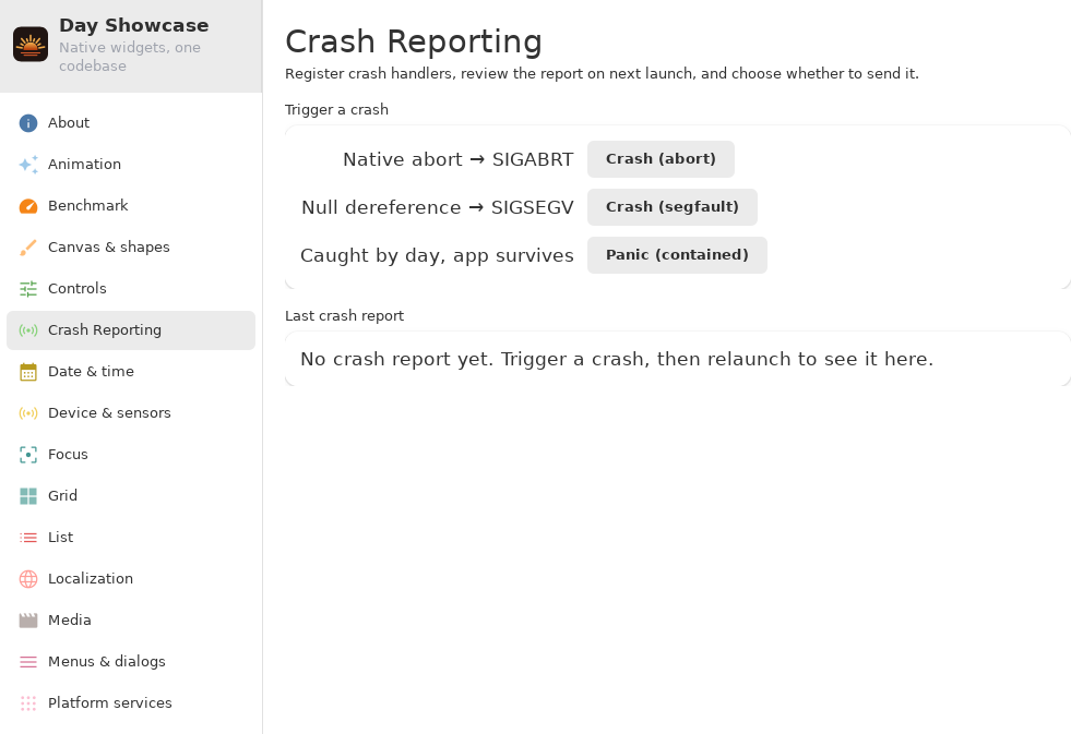 Crash reporting, Linux GTK 4