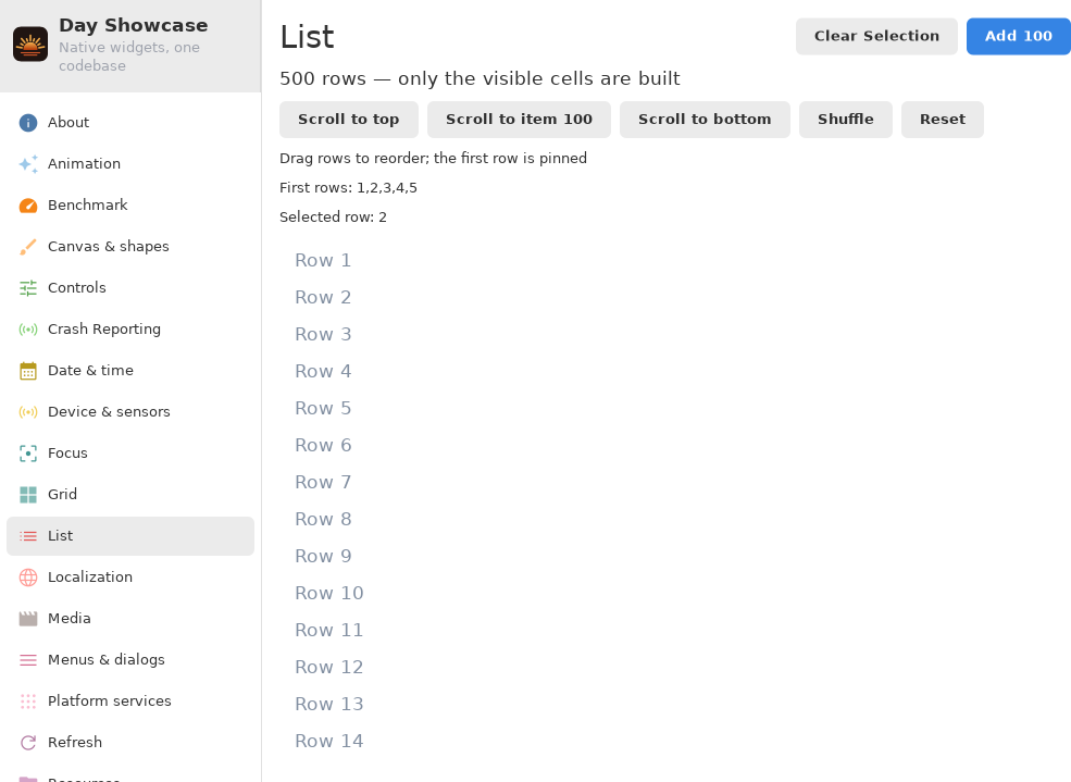 List, Linux GTK 4