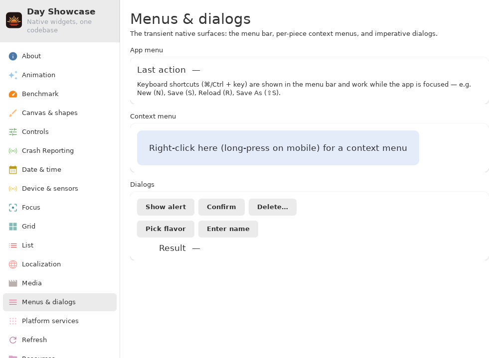 Menus & dialogs, Linux GTK 4