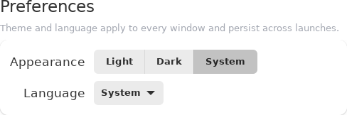 Menus & dialogs · preferences window, Linux GTK 4