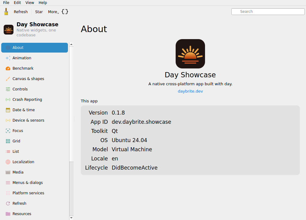About, Linux Qt 6