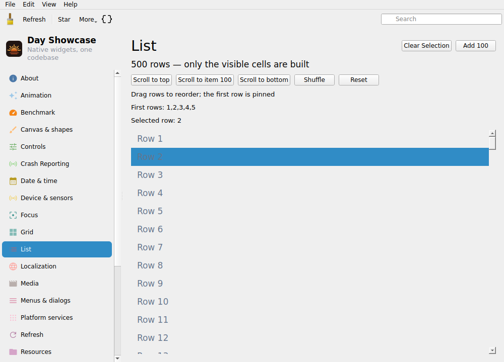List, Linux Qt 6