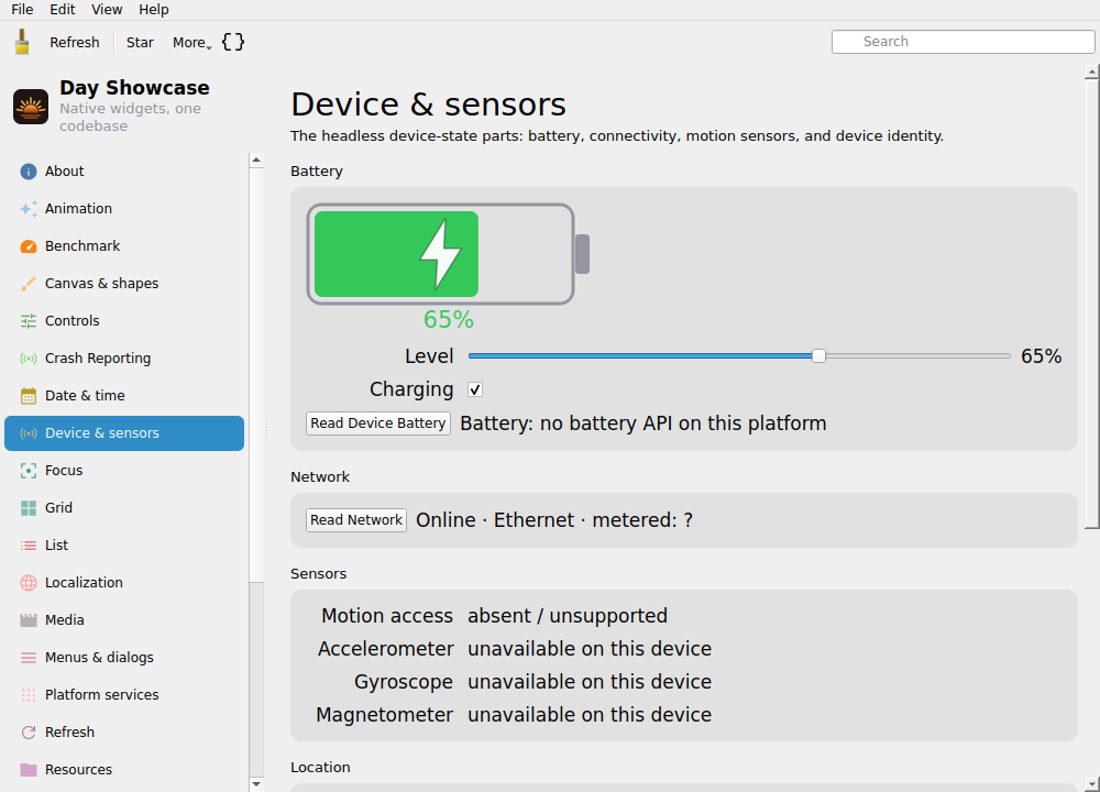 Device & sensors, Linux Qt 6