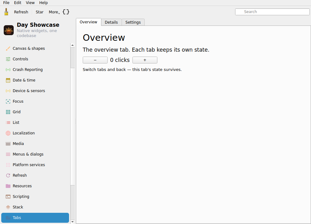Tabs, Linux Qt 6
