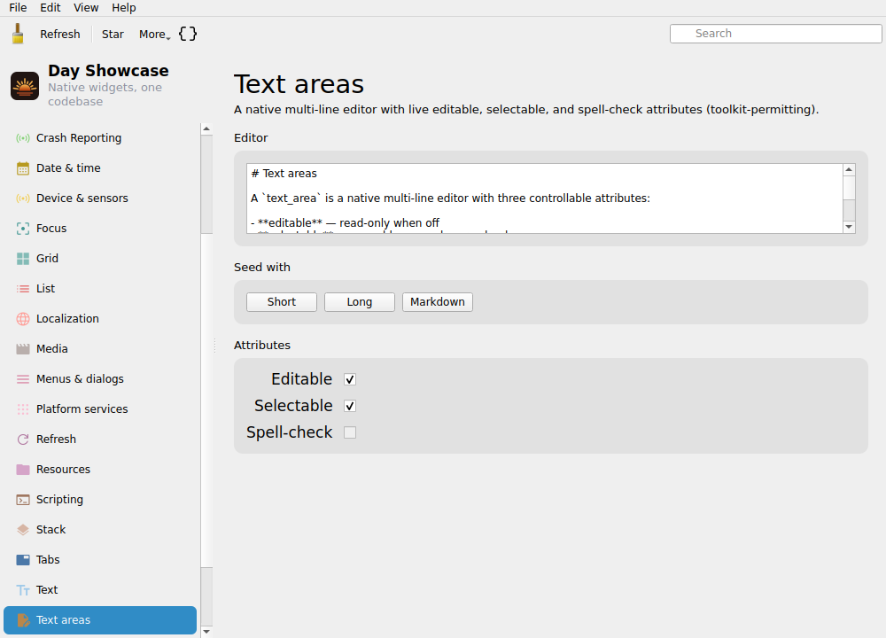 Text areas, Linux Qt 6