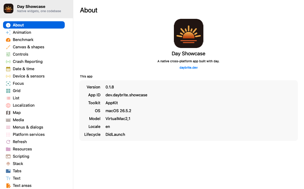 About, macOS AppKit