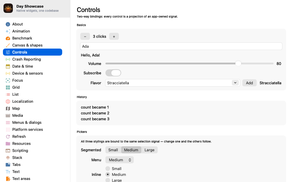 Controls, macOS AppKit