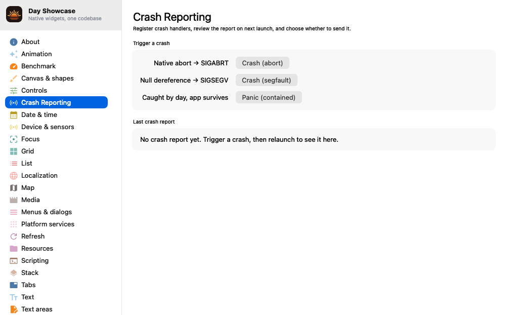 Crash reporting, macOS AppKit
