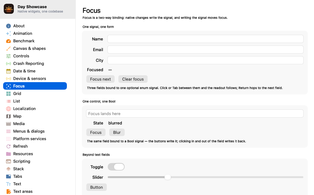 Focus, macOS AppKit