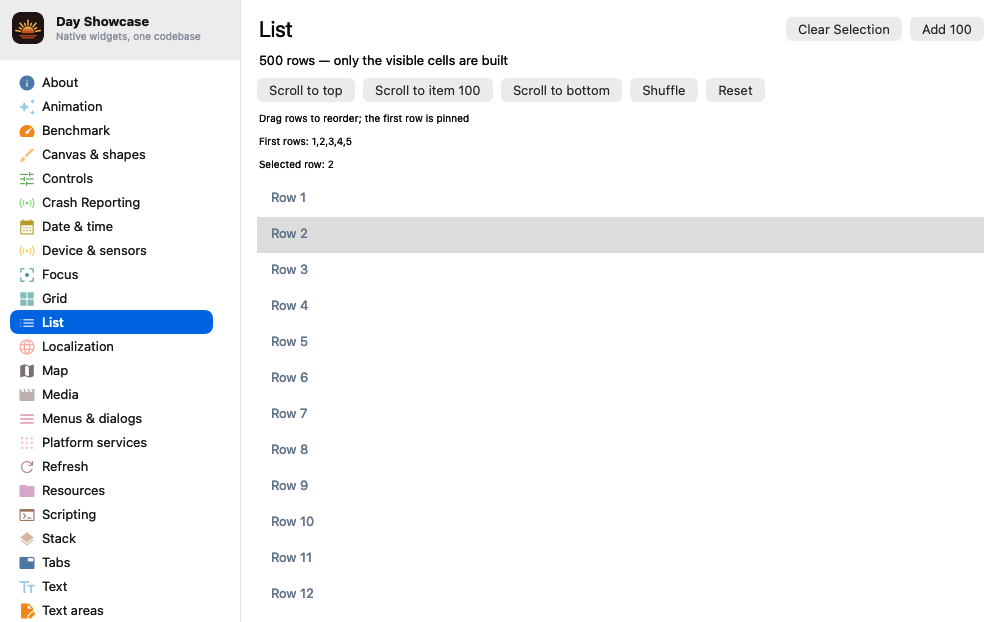 List, macOS AppKit