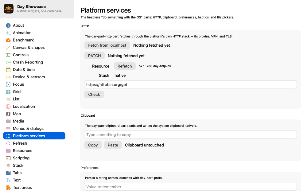 Platform services, macOS AppKit