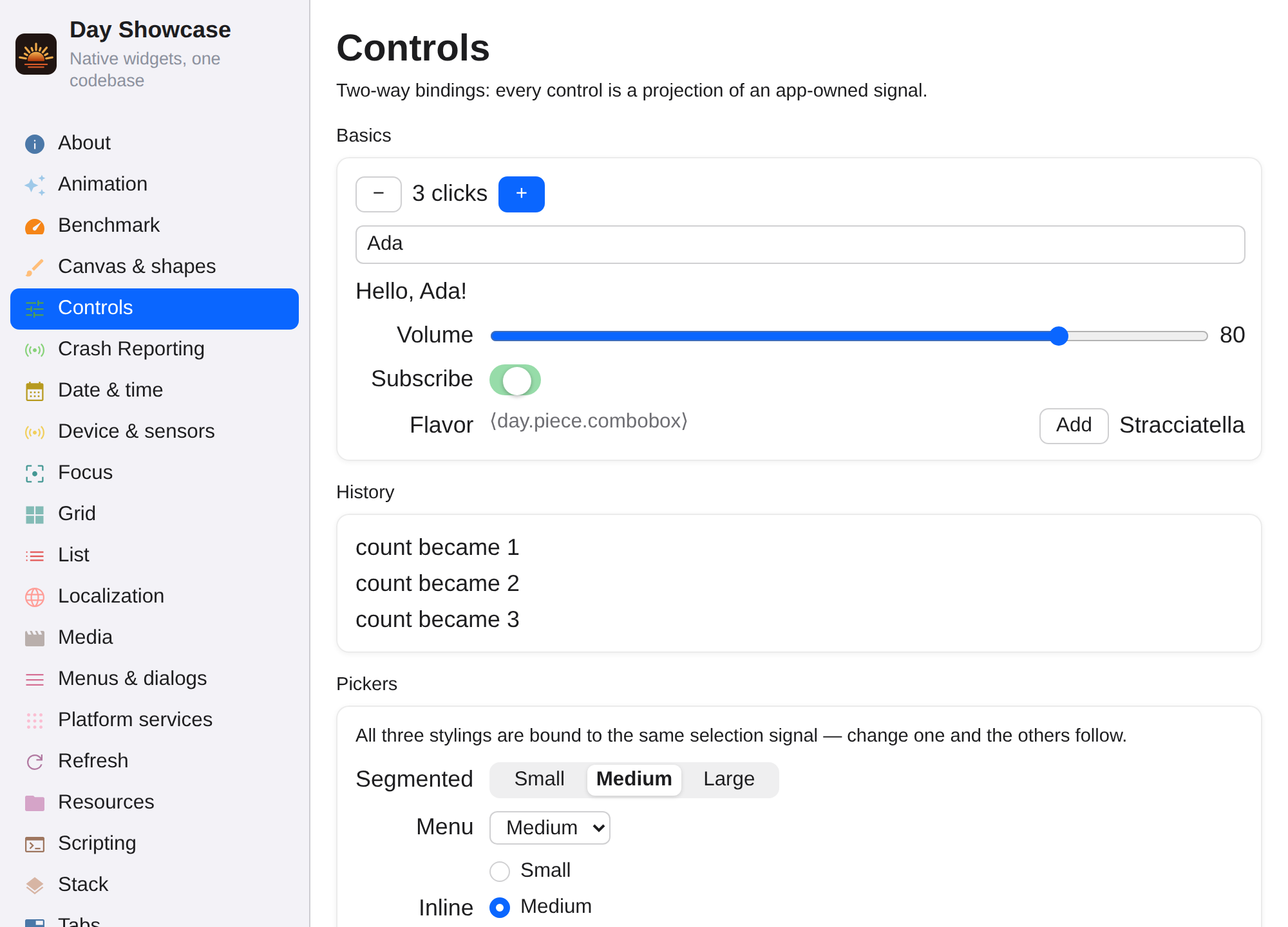 Controls, Web Web DOM