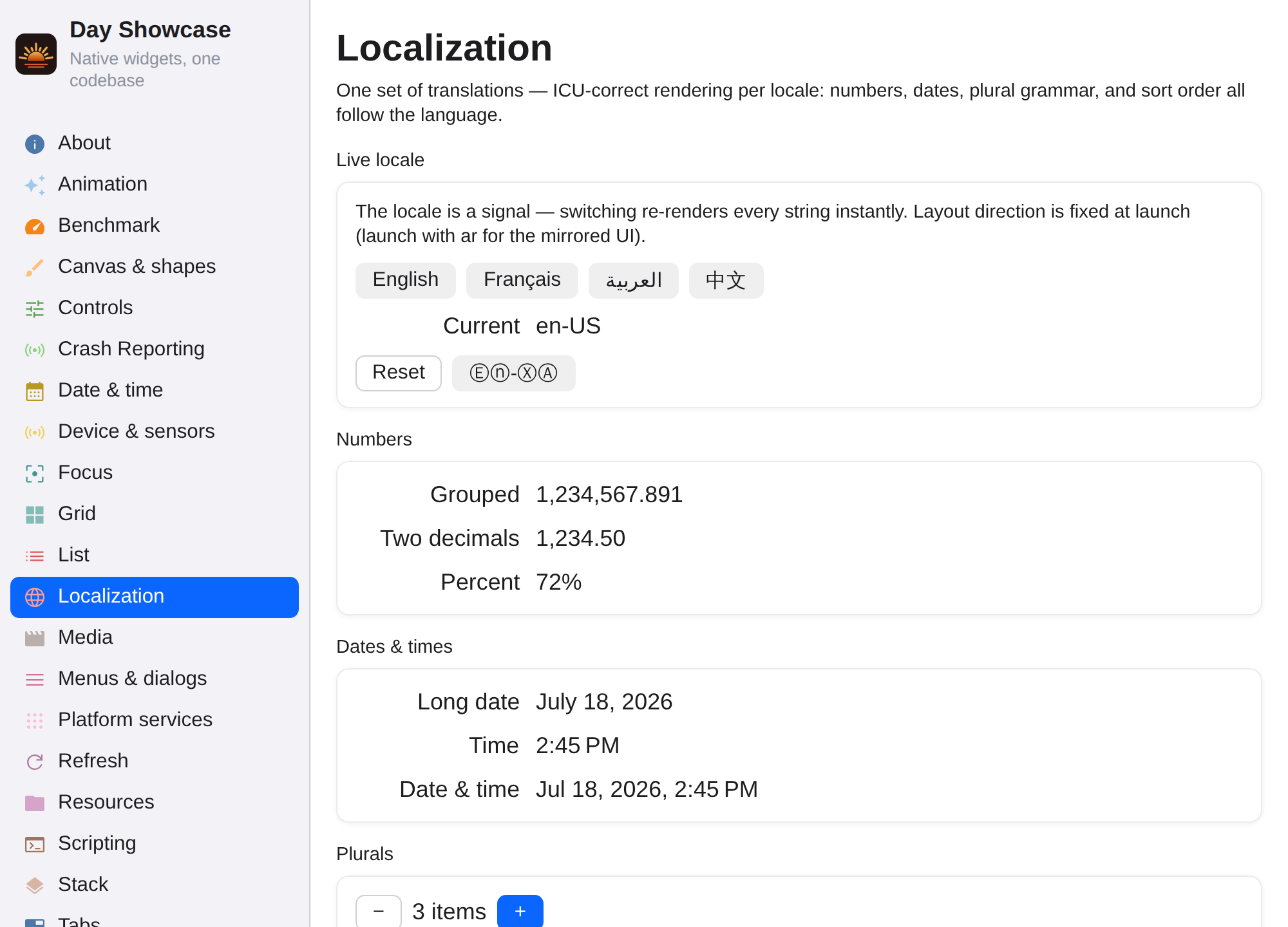 Localization, Web Web DOM