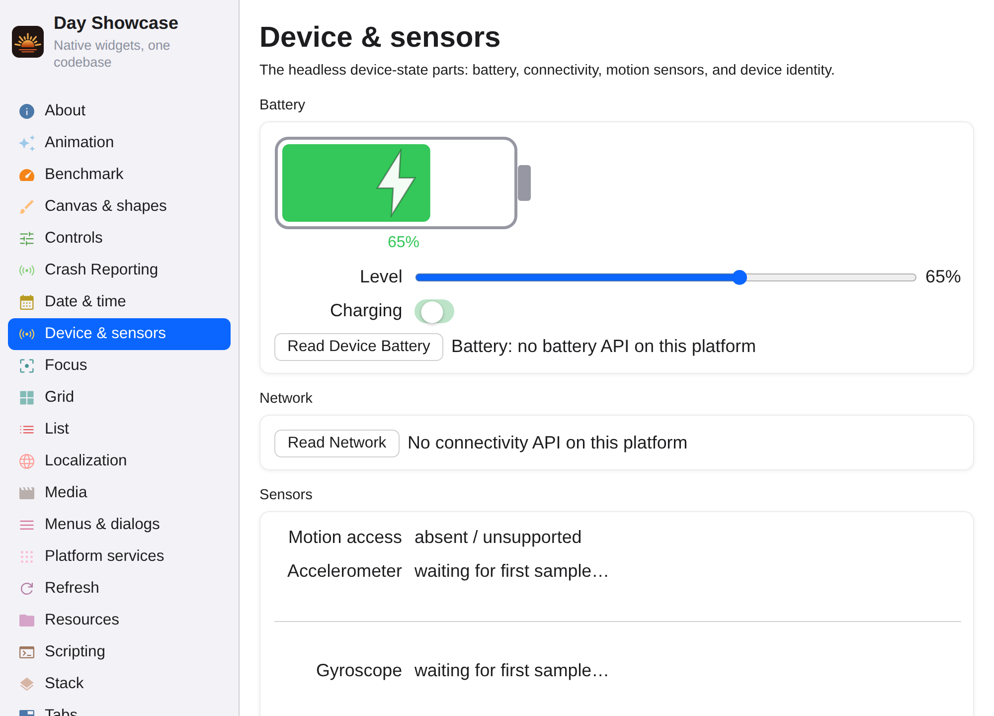Device & sensors, Web Web DOM