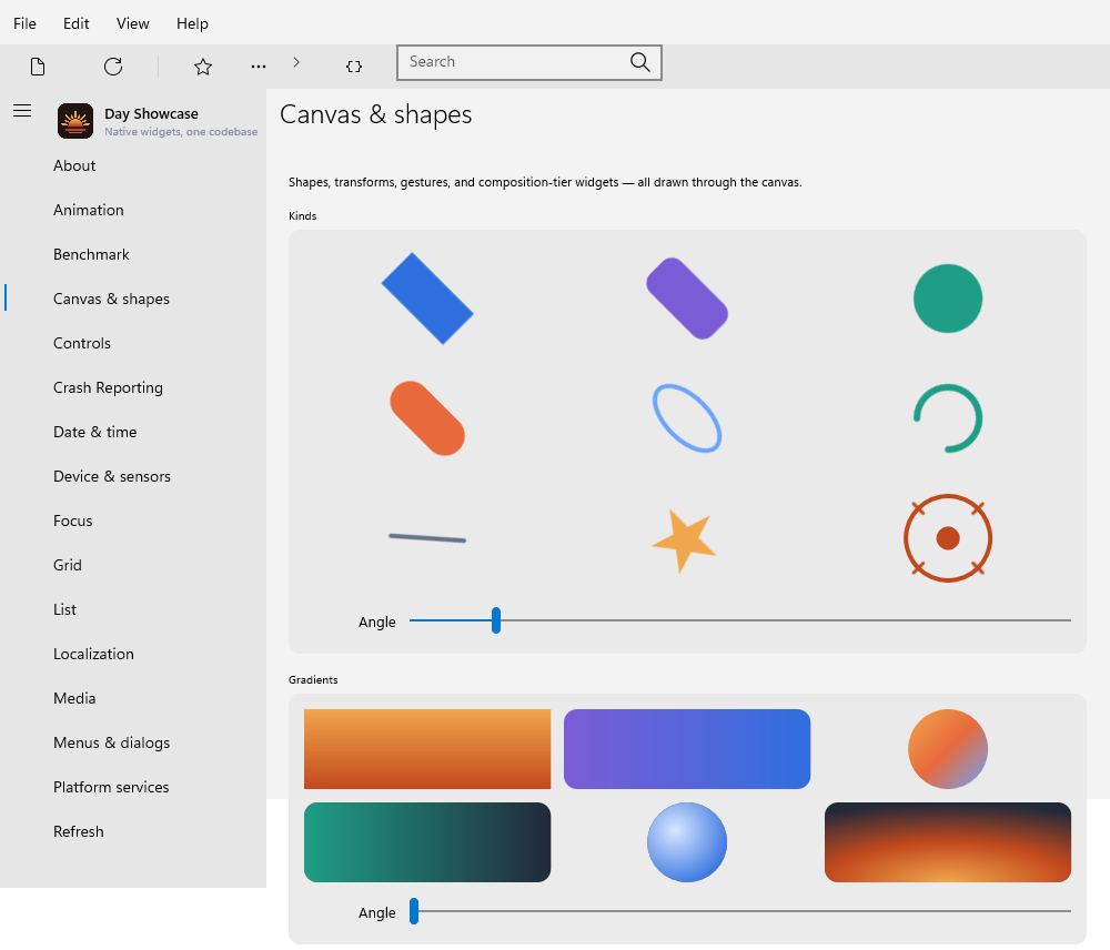 Canvas & shapes, Windows XAML