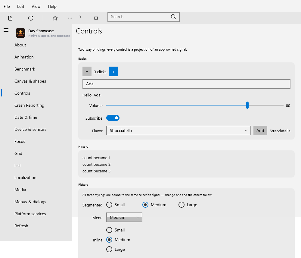 Controls, Windows XAML