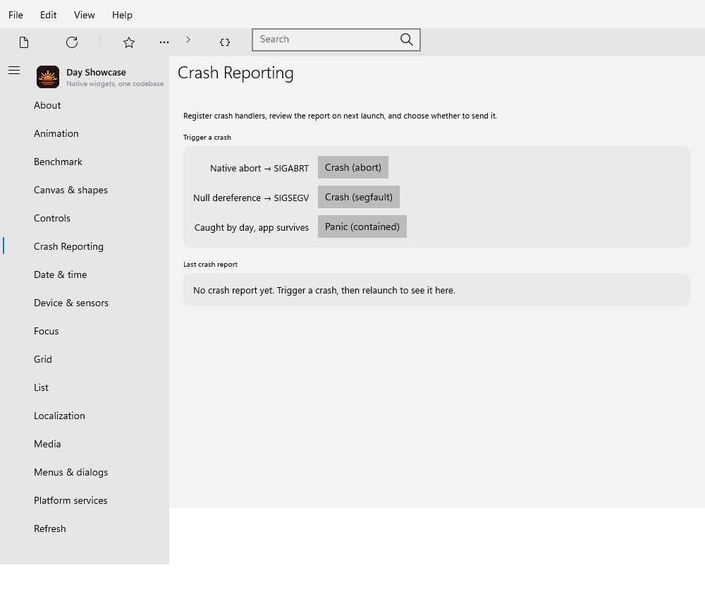 Crash reporting, Windows XAML