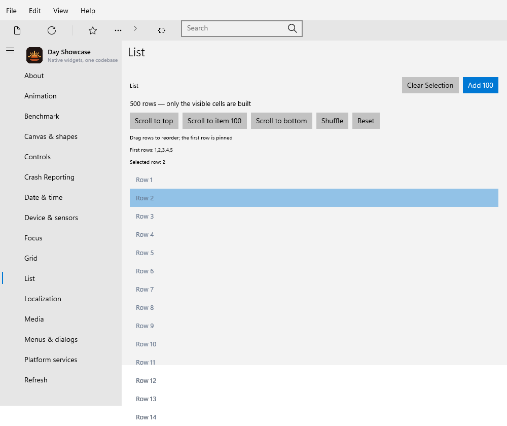 List, Windows XAML