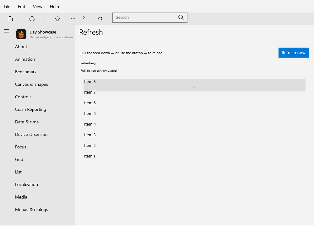 Refresh, Windows XAML