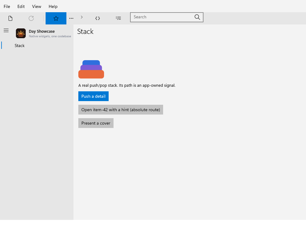 Toolbars · sidebar search, Windows XAML