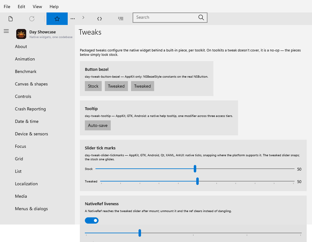Tweaks, Windows XAML